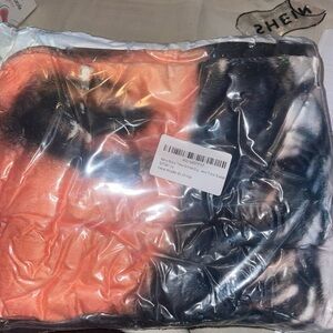 Cozy Orange and Black Fleece Blanket